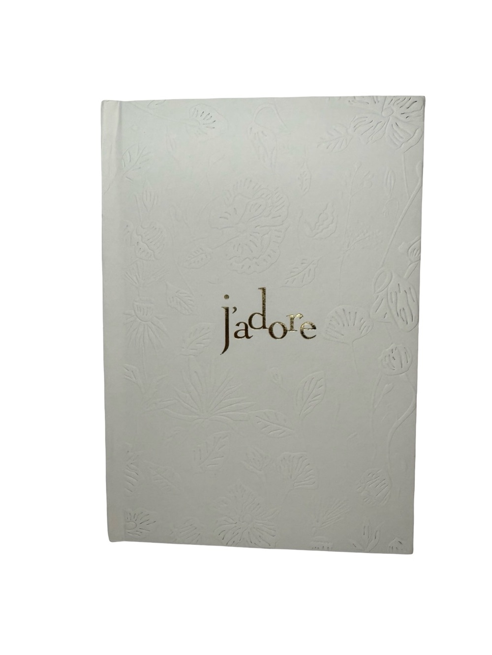 J'adore Floral Embossed White Journal with Gold Foil